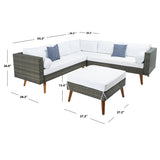 SAFAVIEH Outdoor Ulyana Outdoor Sectional Set - 54W x 26D x 28H