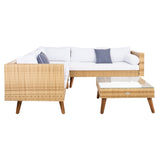 SAFAVIEH Outdoor Ulyana Outdoor Sectional Set - 54W x 26D x 28H