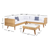 SAFAVIEH Outdoor Ulyana Outdoor Sectional Set - 54W x 26D x 28H