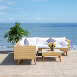 SAFAVIEH Outdoor Ulyana Outdoor Sectional Set - 54W x 26D x 28H