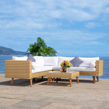 SAFAVIEH Outdoor Ulyana Outdoor Sectional Set - 54W x 26D x 28H