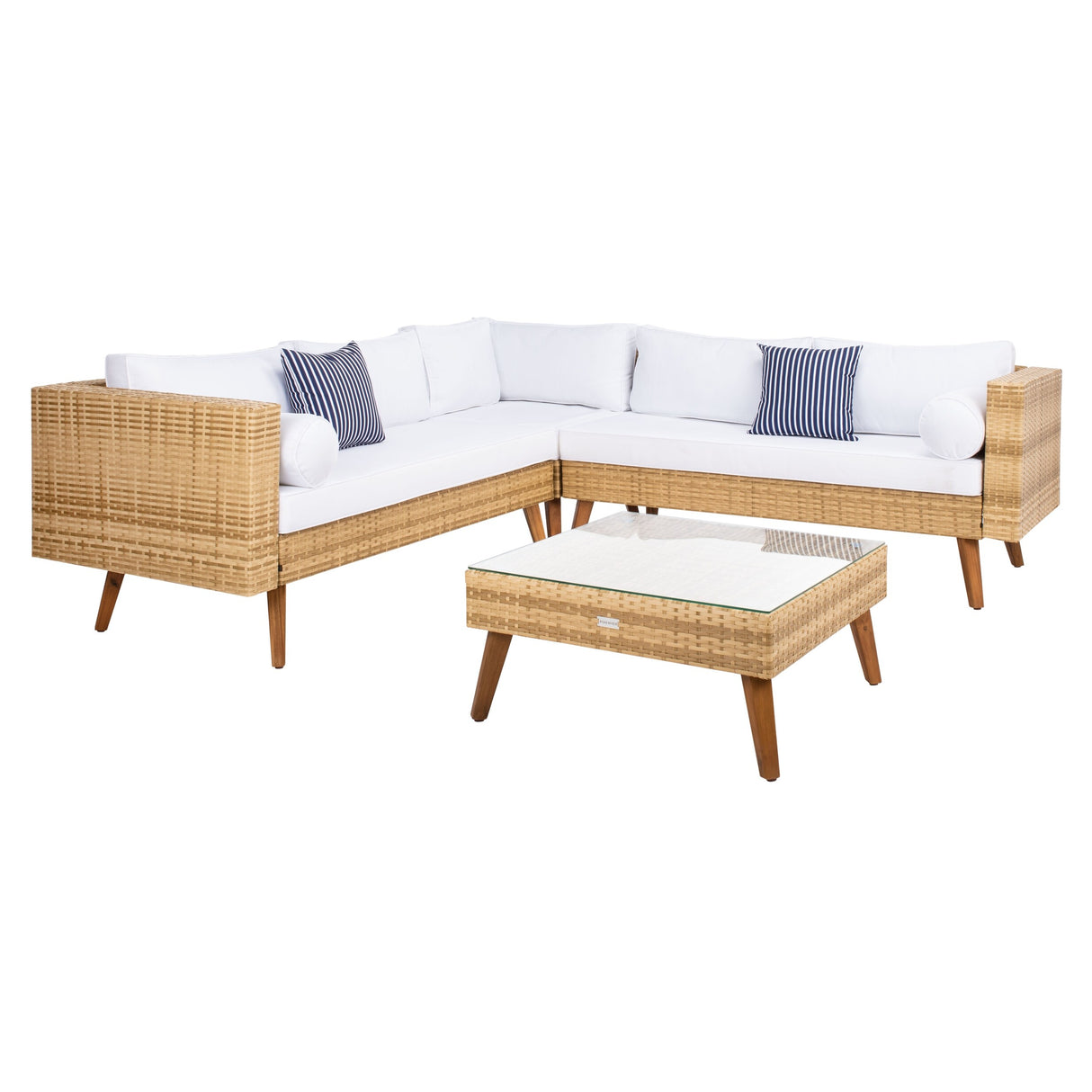 SAFAVIEH Outdoor Ulyana Outdoor Sectional Set - 54W x 26D x 28H