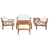 SAFAVIEH Outdoor Unnur 6-Piece Outdoor Set - 344W x 30D x 28H