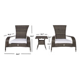 SAFAVIEH Outdoor Urmila 3-Piece Lounge Set - 36Wx34Dx34H