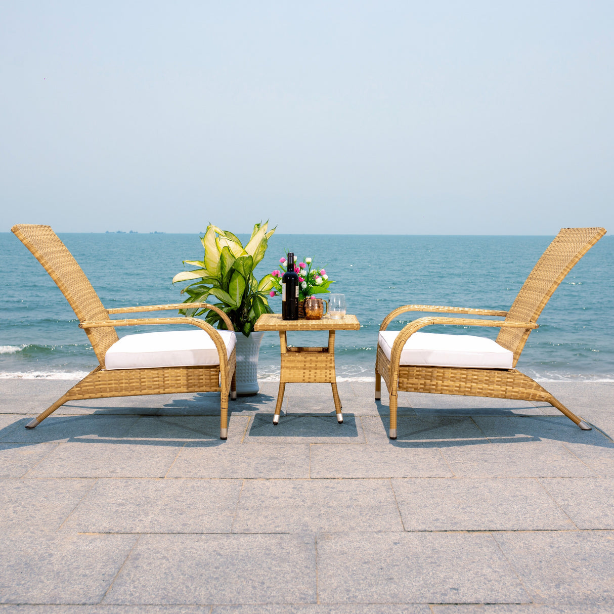 SAFAVIEH Outdoor Urmila 3-Piece Lounge Set - 36Wx34Dx34H