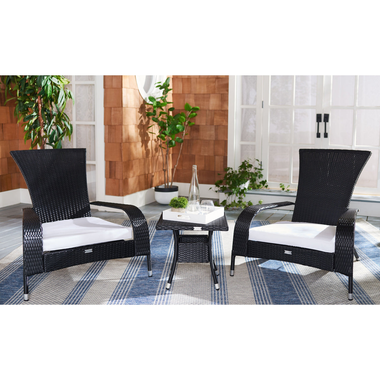 SAFAVIEH Outdoor Urmila 3-Piece Lounge Set - 36Wx34Dx34H