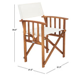 SAFAVIEH Outdoor Vaira Acacia Wood Director Chair (Set of 2) - 22W x 34D x 21H