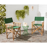 SAFAVIEH Outdoor Vaira Acacia Wood Director Chair (Set of 2) - 22W x 34D x 21H