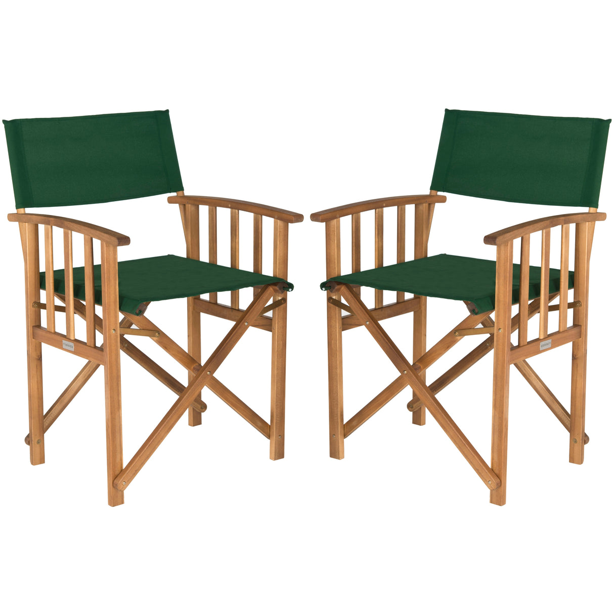 SAFAVIEH Outdoor Vaira Acacia Wood Director Chair (Set of 2) - 22W x 34D x 21H