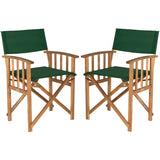 SAFAVIEH Outdoor Vaira Acacia Wood Director Chair (Set of 2) - 22W x 34D x 21H