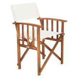 SAFAVIEH Outdoor Vaira Acacia Wood Director Chair (Set of 2) - 22W x 34D x 21H