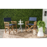 SAFAVIEH Outdoor Vaira Acacia Wood Director Chair (Set of 2) - 22W x 34D x 21H