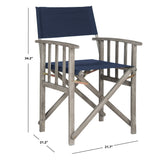 SAFAVIEH Outdoor Vaira Acacia Wood Director Chair (Set of 2) - 22W x 34D x 21H