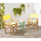 SAFAVIEH Outdoor Vaira Acacia Wood Director Chair (Set of 2) - 22W x 34D x 21H