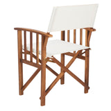 SAFAVIEH Outdoor Vaira Acacia Wood Director Chair (Set of 2) - 22W x 34D x 21H