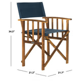 SAFAVIEH Outdoor Vaira Acacia Wood Director Chair (Set of 2) - 22W x 34D x 21H