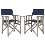 SAFAVIEH Outdoor Vaira Acacia Wood Director Chair (Set of 2) - 22W x 34D x 21H