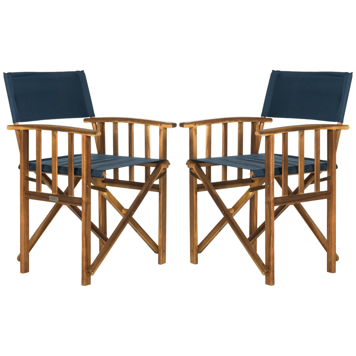 SAFAVIEH Outdoor Vaira Acacia Wood Director Chair (Set of 2) - 22W x 34D x 21H