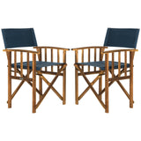 SAFAVIEH Outdoor Vaira Acacia Wood Director Chair (Set of 2) - 22W x 34D x 21H