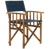 SAFAVIEH Outdoor Vaira Acacia Wood Director Chair (Set of 2) - 22W x 34D x 21H