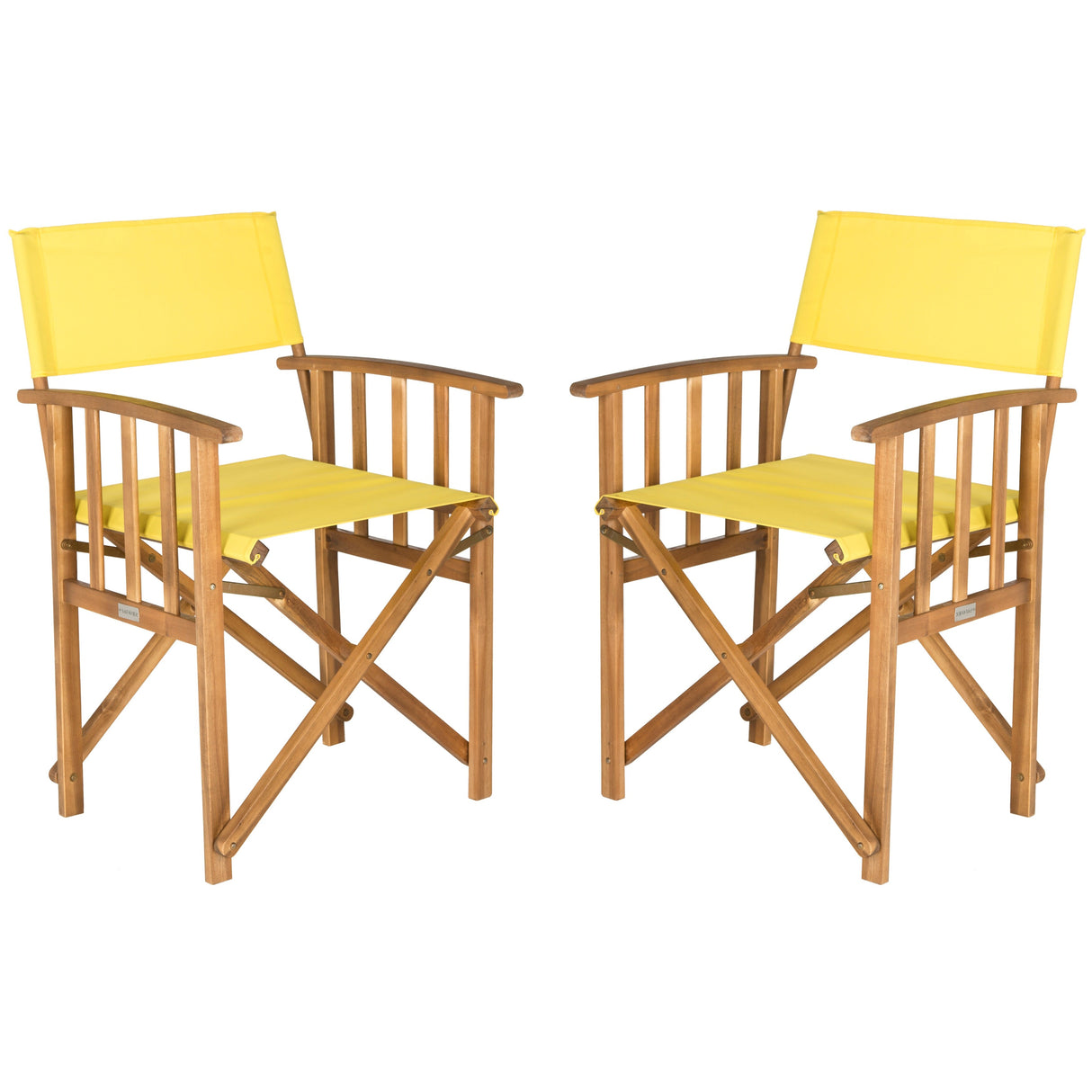 SAFAVIEH Outdoor Vaira Acacia Wood Director Chair (Set of 2) - 22W x 34D x 21H