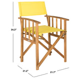 SAFAVIEH Outdoor Vaira Acacia Wood Director Chair (Set of 2) - 22W x 34D x 21H