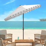 SAFAVIEH Outdoor Vilborg Valance 11Ft Round Umbrella