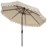 SAFAVIEH Outdoor Vilborg Valance 11Ft Round Umbrella