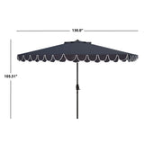 SAFAVIEH Outdoor Vilborg Valance 11Ft Round Umbrella