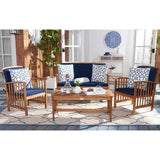 SAFAVIEH Outdoor Yuliana 4-Piece Conversation Patio Set - 47W x 33D x 26H