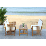 SAFAVIEH Outdoor Yuliana 4-Piece Conversation Patio Set - 47W x 33D x 26H