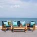 SAFAVIEH Outdoor Yuliana 4-Piece Conversation Patio Set - 47W x 33D x 26H