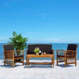 SAFAVIEH Outdoor Yuliana 4-Piece Conversation Patio Set - 47W x 33D x 26H