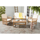 SAFAVIEH Outdoor Yuliana 4-Piece Conversation Patio Set - 47W x 33D x 26H