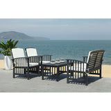 SAFAVIEH Outdoor Yuliana 4-Piece Conversation Patio Set - 47W x 33D x 26H