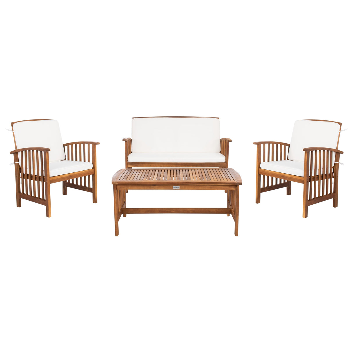 SAFAVIEH Outdoor Yuliana 4-Piece Conversation Patio Set - 47W x 33D x 26H