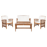 SAFAVIEH Outdoor Yuliana 4-Piece Conversation Patio Set - 47W x 33D x 26H