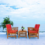 SAFAVIEH Outdoor Yuliana 4-Piece Conversation Patio Set - 47W x 33D x 26H