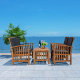 SAFAVIEH Outdoor Yuliana 4-Piece Conversation Patio Set - 47W x 33D x 26H