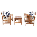 SAFAVIEH Outdoor Yuliana 4-Piece Conversation Patio Set - 47W x 33D x 26H