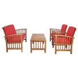 SAFAVIEH Outdoor Yuliana 4-Piece Conversation Patio Set - 47W x 33D x 26H