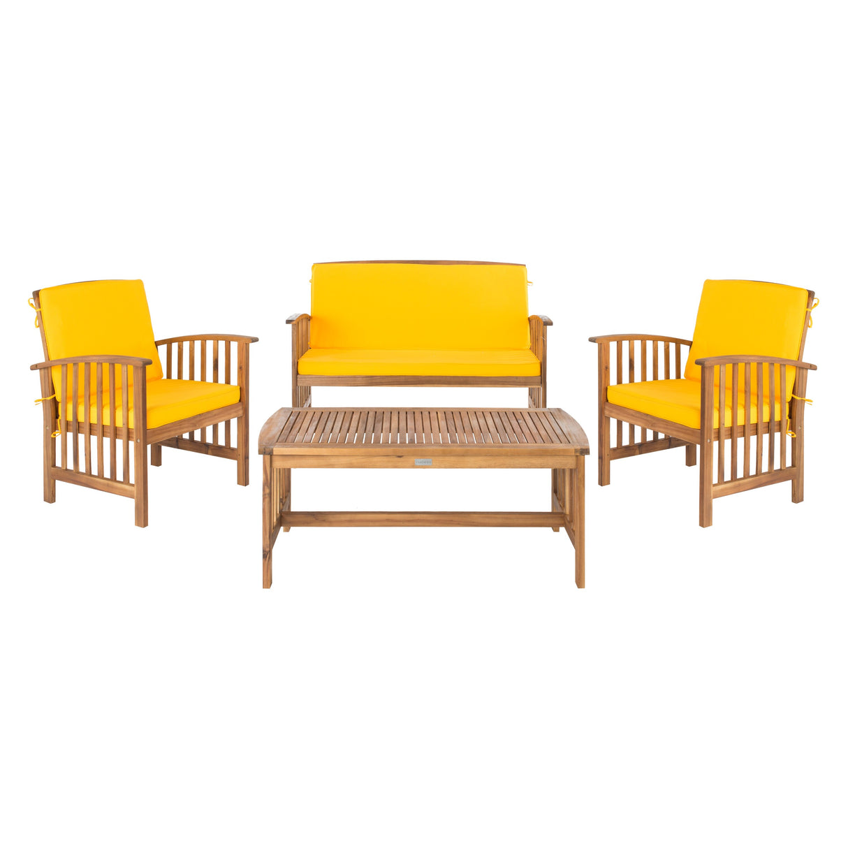 SAFAVIEH Outdoor Yuliana 4-Piece Conversation Patio Set - 47W x 33D x 26H