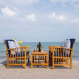 SAFAVIEH Outdoor Yuliana 4-Piece Conversation Patio Set - 47W x 33D x 26H