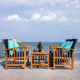 SAFAVIEH Outdoor Yuliana 4-Piece Conversation Patio Set - 47W x 33D x 26H