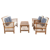 SAFAVIEH Outdoor Yuliana 4-Piece Conversation Patio Set - 47W x 33D x 26H