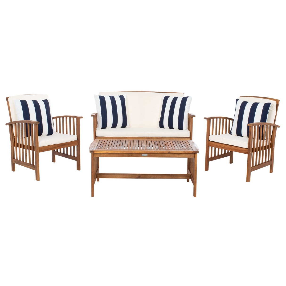 SAFAVIEH Outdoor Yuliana 4-Piece Conversation Patio Set - 47W x 33D x 26H