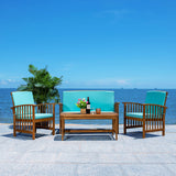 SAFAVIEH Outdoor Yuliana 4-Piece Conversation Patio Set - 47W x 33D x 26H