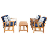 SAFAVIEH Outdoor Yuliana 4-Piece Conversation Patio Set - 47W x 33D x 26H