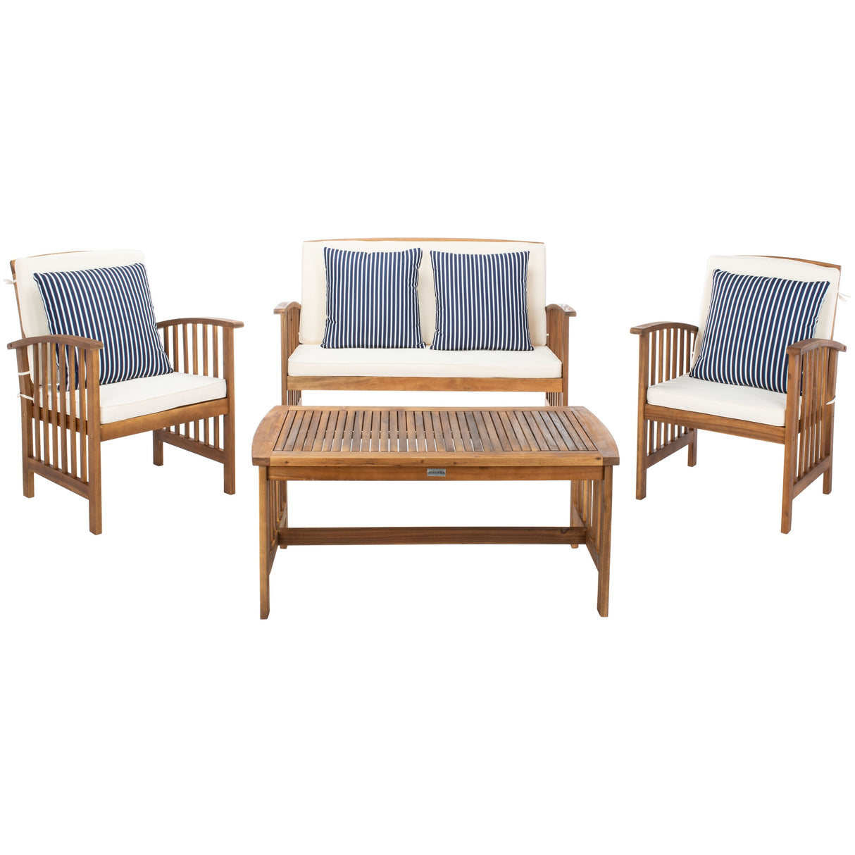 SAFAVIEH Outdoor Yuliana 4-Piece Conversation Patio Set - 47W x 33D x 26H