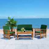 SAFAVIEH Outdoor Yuliana 4-Piece Conversation Patio Set - 47W x 33D x 26H